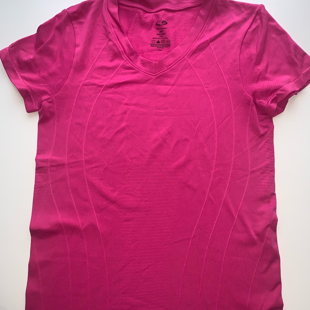 Champion Fuchsia V-Neck Tee